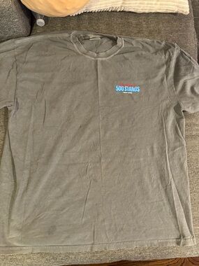 7 Brew 500 Stands Logo Tee - Gray with Blue/Red Print